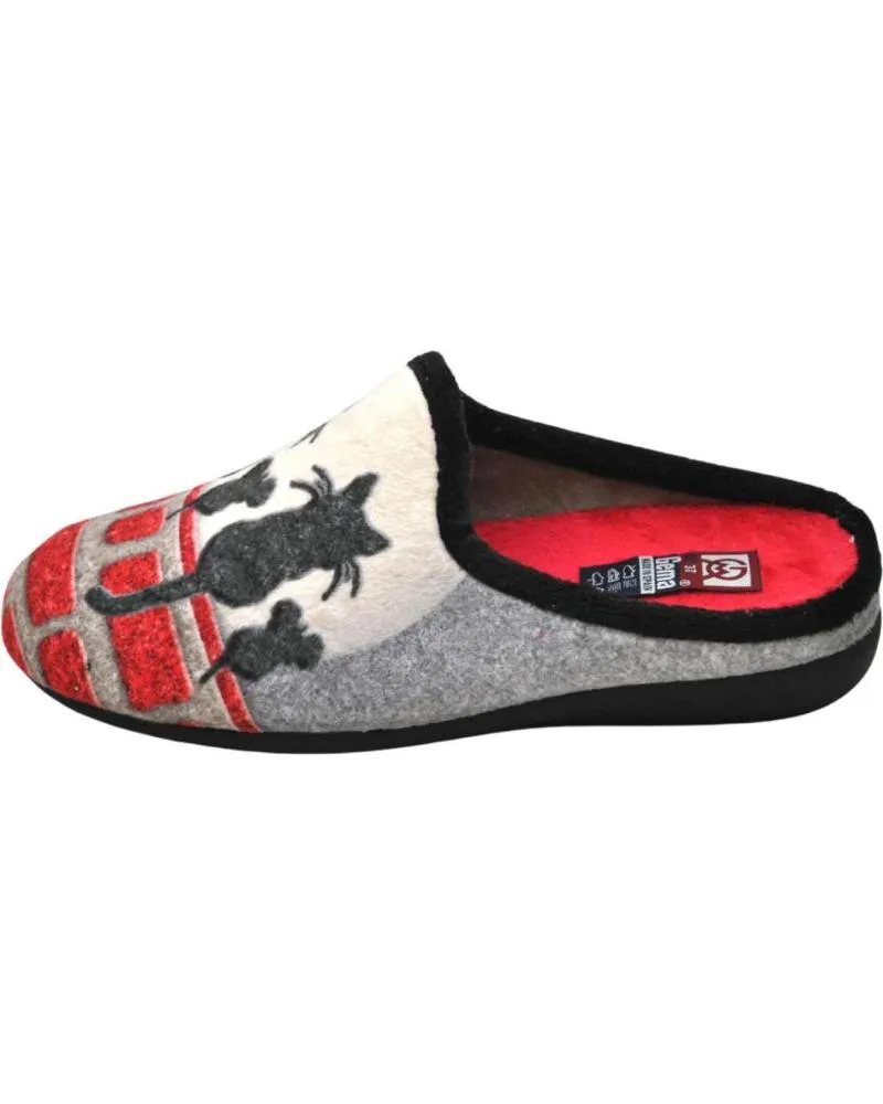CALZADO DE CASA DE MUJER Y HOMBRE GEMA COMFORT GEMA CONFORT  ZAPATILLA PARA EL HOGAR PLANTILLAS EXTRAIBL NEGRO