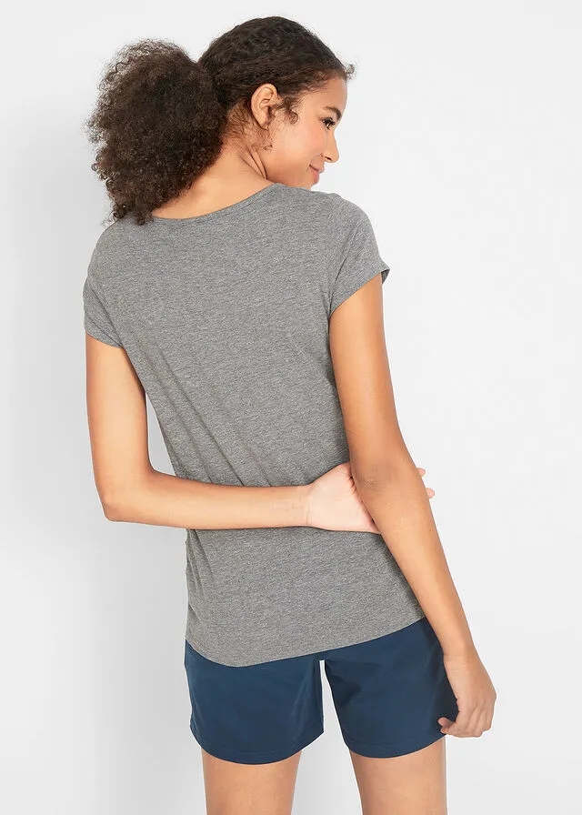 CAMISETAS BáSICAS PREMAMá (2 UNIDADES) AZUL OSCUROGRIS JASPEADO