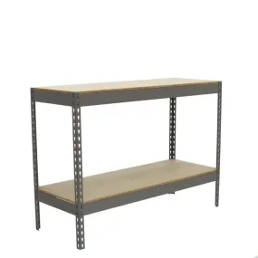 Estantería Metálica De Taller Sin Tornillos Kit Ecoforte 1504-2 Chipboard 900 Gris/Madera 2 baldas Simonrack