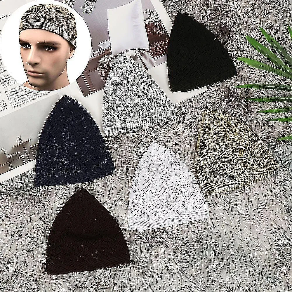 Knitted Hat Muslim Cap Female Mosque Hats Islamic New Kippah Men Prayer Skull Cap Beanies
