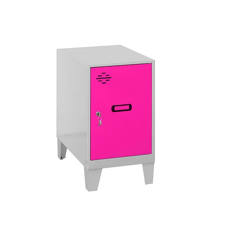 Taquilla montada MINI 475 Single 475X300X500 + Pies Gris/Rosa SIMONRACK