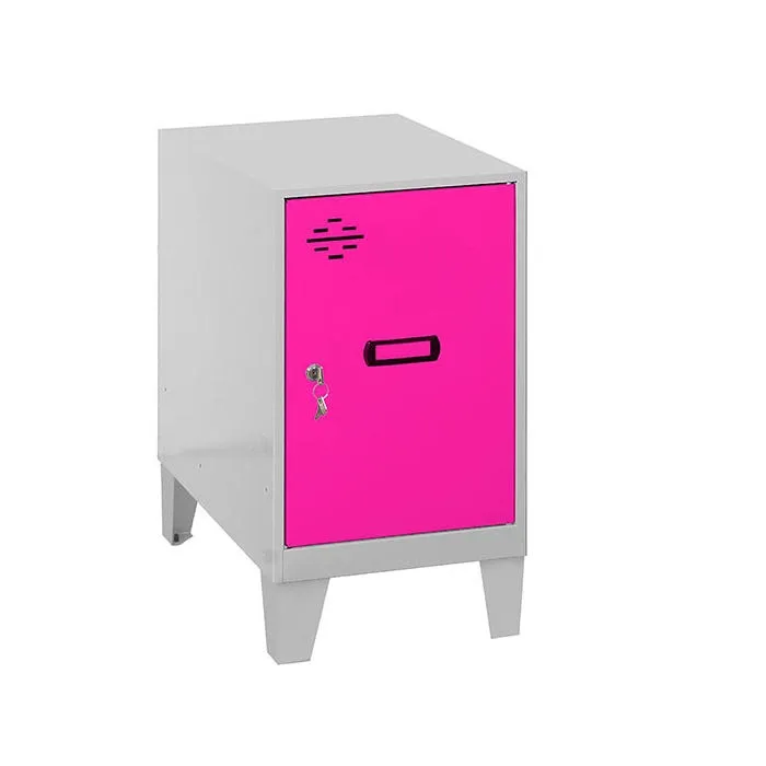 Taquilla montada MINI 475 Single 475X300X500 + Pies Gris/Rosa SIMONRACK